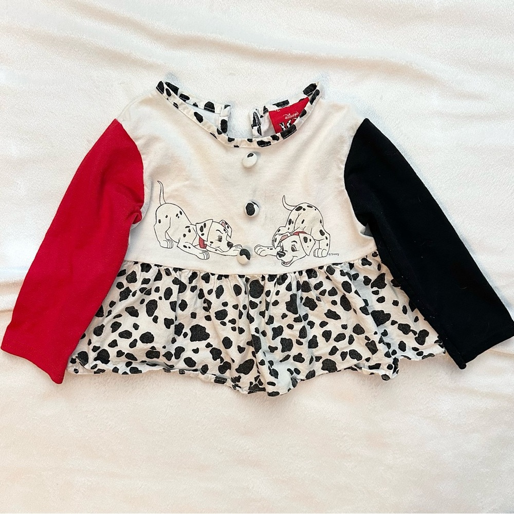 RARE Vintage Disney 101 Dalmatians Baby Girl Dress 18M Spots Dogs Graphic